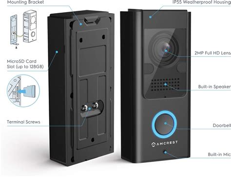 Amcrest 4MP Video Doorbell Camera Pro, Outdoor Smart Home 2. . Amcrest doorbell onvif